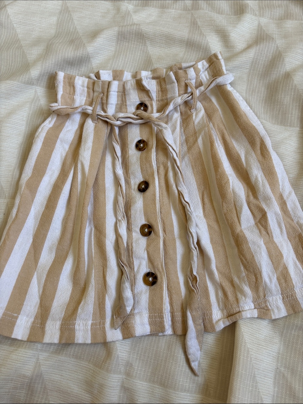 Hollister Beige and White Striped Skirt
